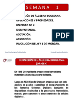 Semana 1 Algebra Booleana. Teoremas y Propiedades