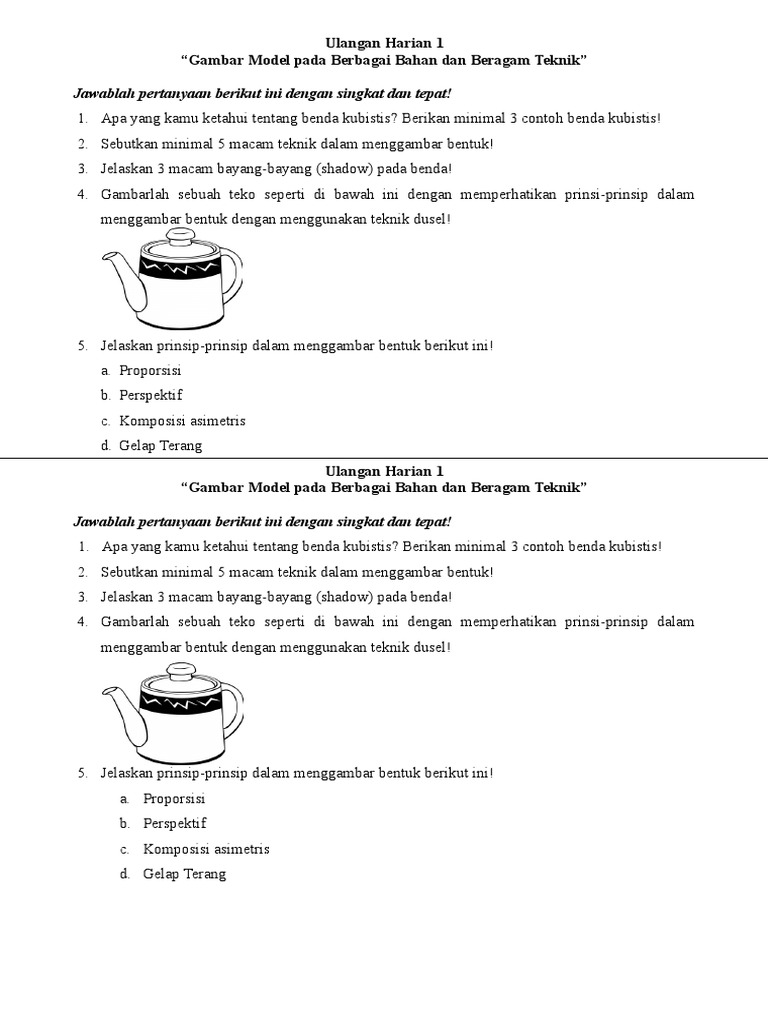 Ulangan Harian 1 Seni Pdf