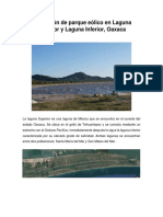 Instalación de Parque Eólico en Laguna Superior e Inferior Oaxaca