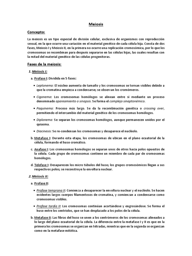 Resumen Meiosis Mitosis Interacciones Biologicas resumen meiosis mitosis