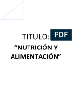 Proyecto de Investigación de La Nutricion y Alimentacion