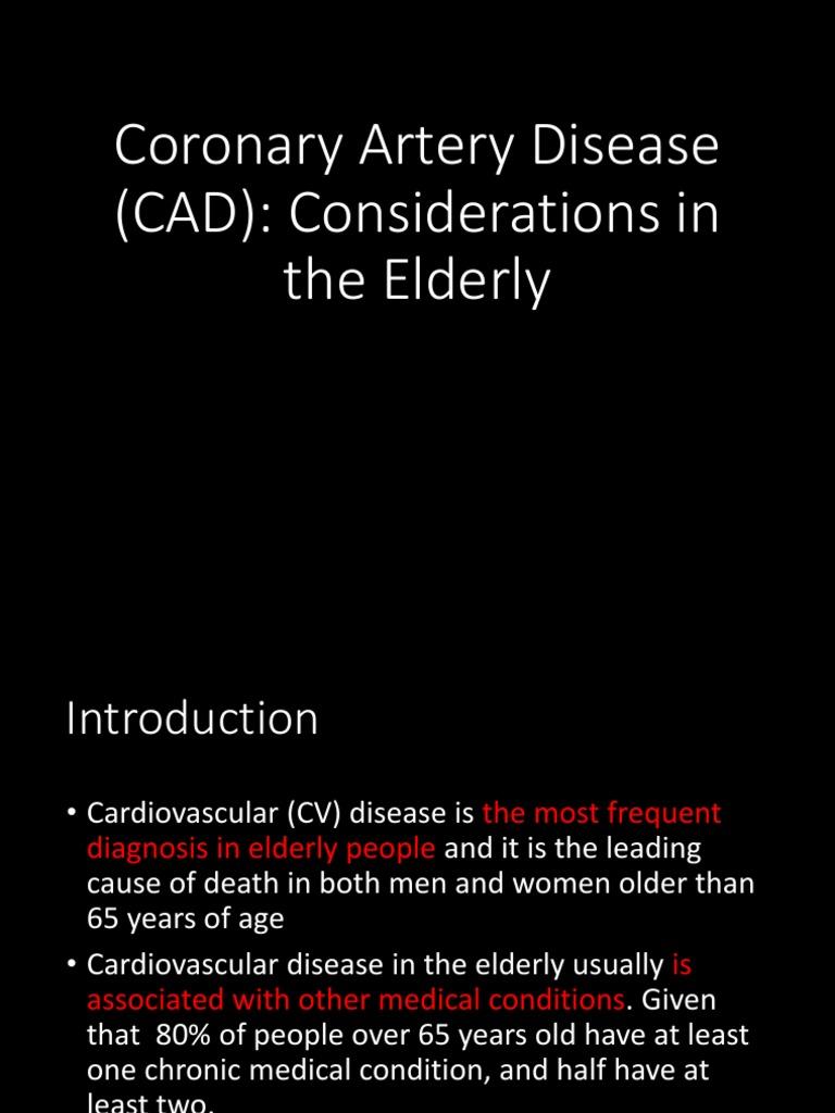 Coronary Artery Disease (CAD) : Considerations in The Elderly | PDF ...
