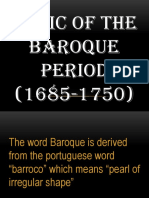 Music of The Baroque Period (1685-1750)