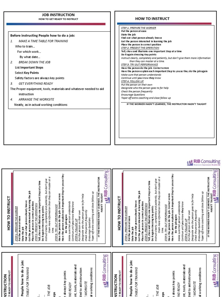 Job Instruction How To Instruct | PDF | Cognition | Cognitive Science
