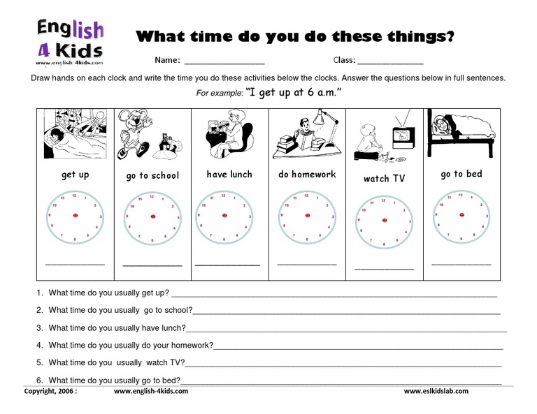 Daily Activities and Time | PDF