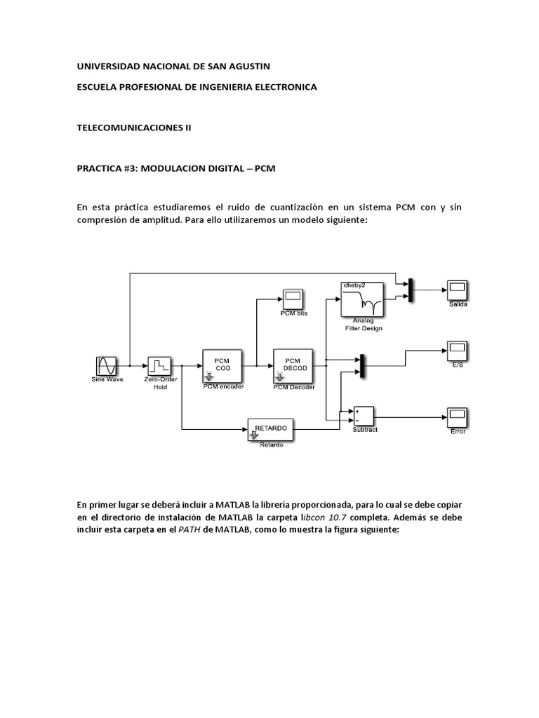 Practica 3 Pcm Simulink Pdf Muestreo Procesamiento De Señal