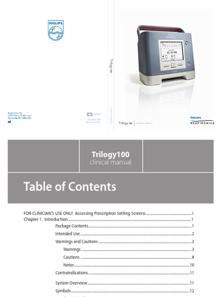 Trilogy 100 Patient Manual Nature