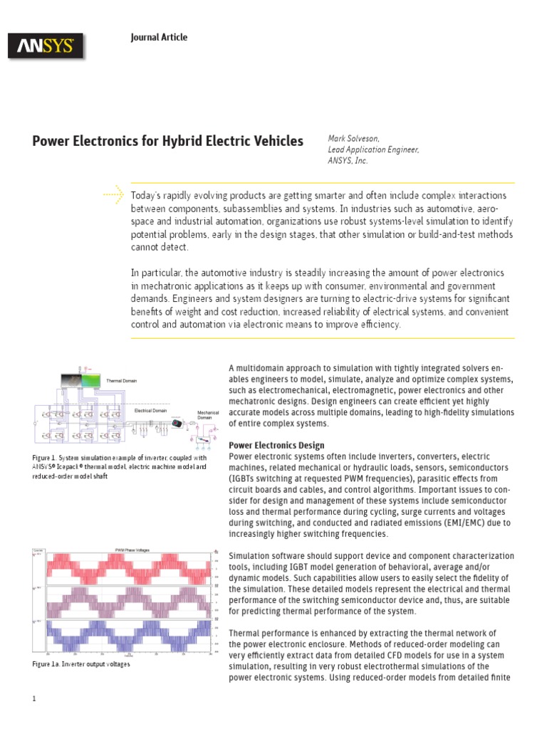 Power Electronics For Hybrid Electric Vehicles - Application Brief PDF ...