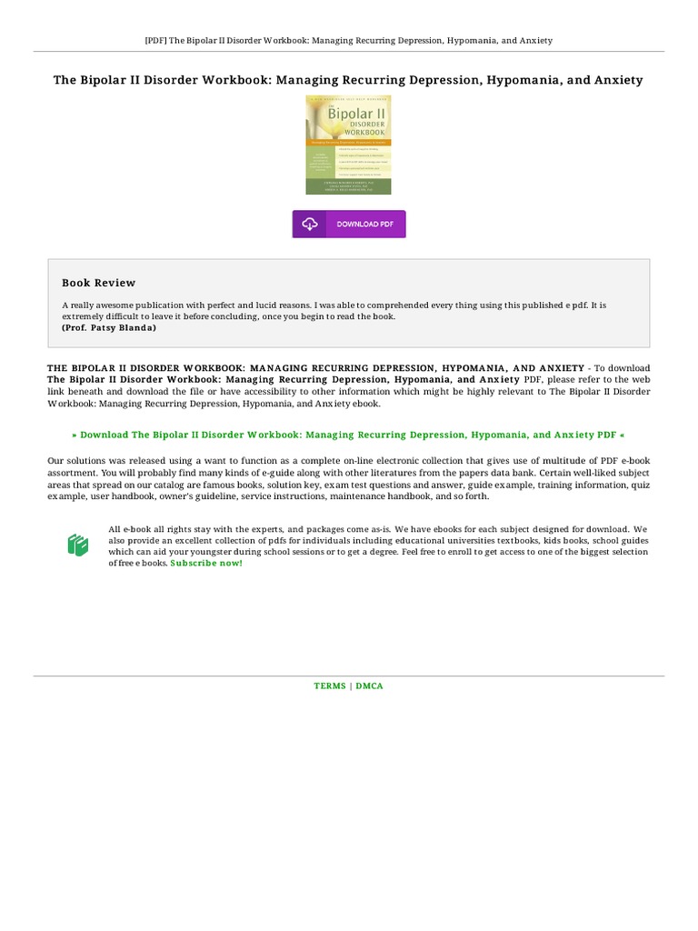A Comprehensive Review of The Bipolar II Disorder Workbook for Managing