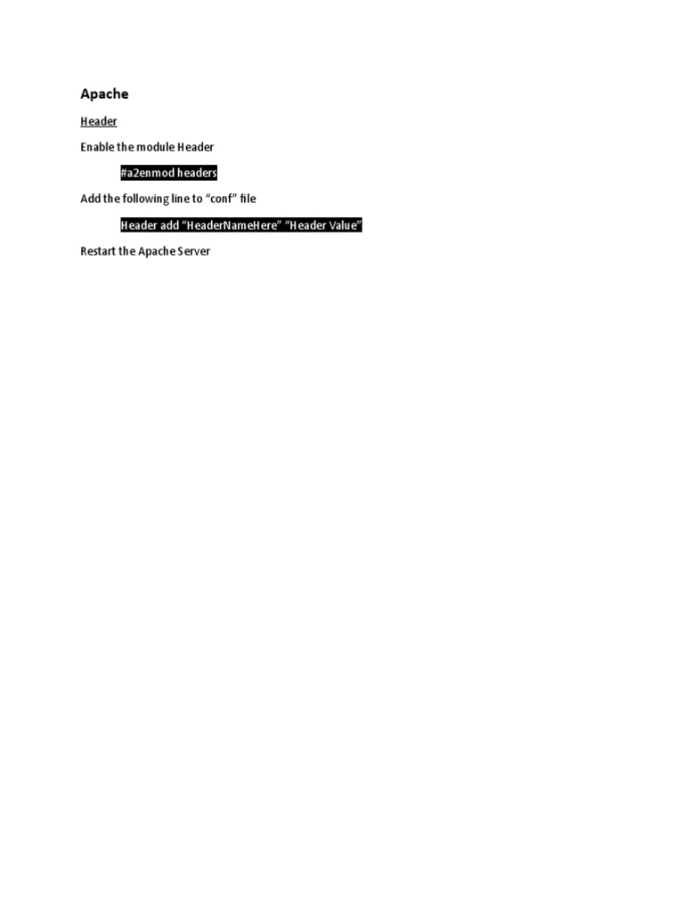 Enable Apache Header Module Guide | PDF