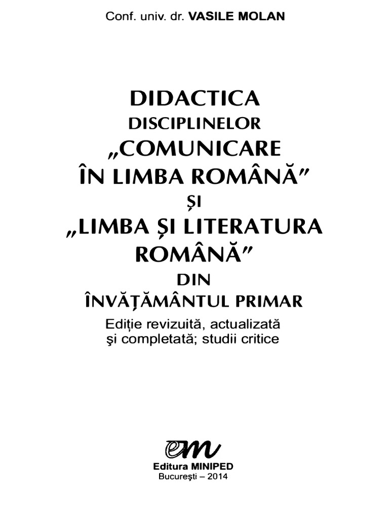 319953863 Vasile Molan Didactica Disciplinelor Pdf 1 Pdf