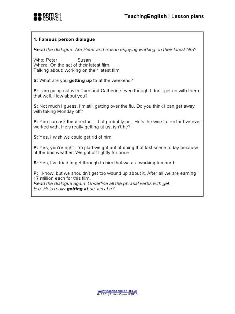 Phrasal Verbs With Get Worksheets PDF | PDF