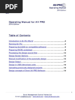 Operatingmanualforav Pro: Operat Ing Manual