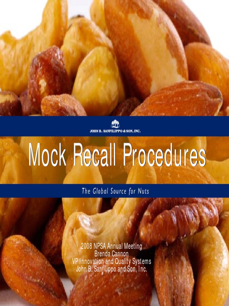 Mock Recall Procedures in Food Safety | PDF | Hazard Analysis And ...