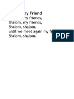 Shalom My Friend