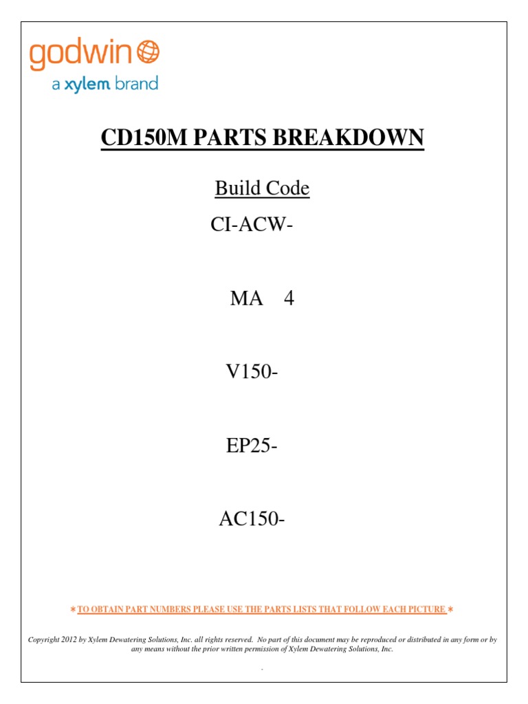Godwin Cd150m Parts Breakdown