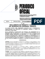 Reglamento de Transito y Vialidad Del Municipio de Cardenas Tabasco 2017