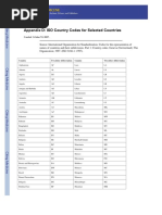 Appendix D: ISO Country Codes For Selected Countries: Created: October 10, 2007