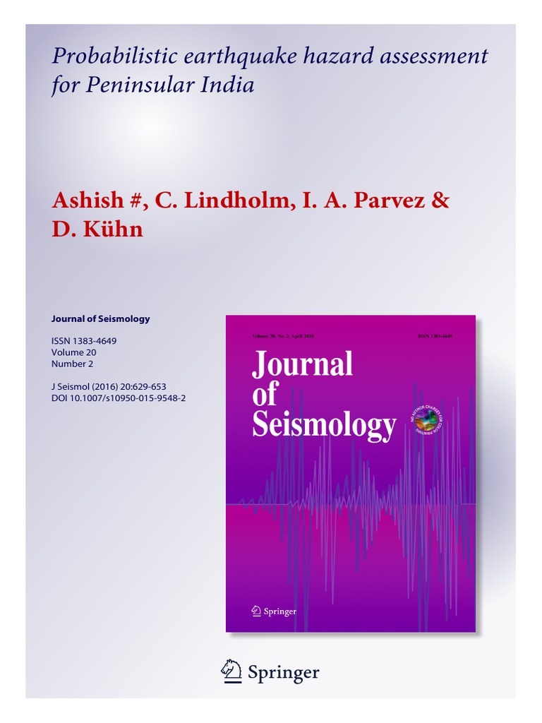 Probabilistic Earthquake Hazard Assessment For Peninunsular India | PDF ...