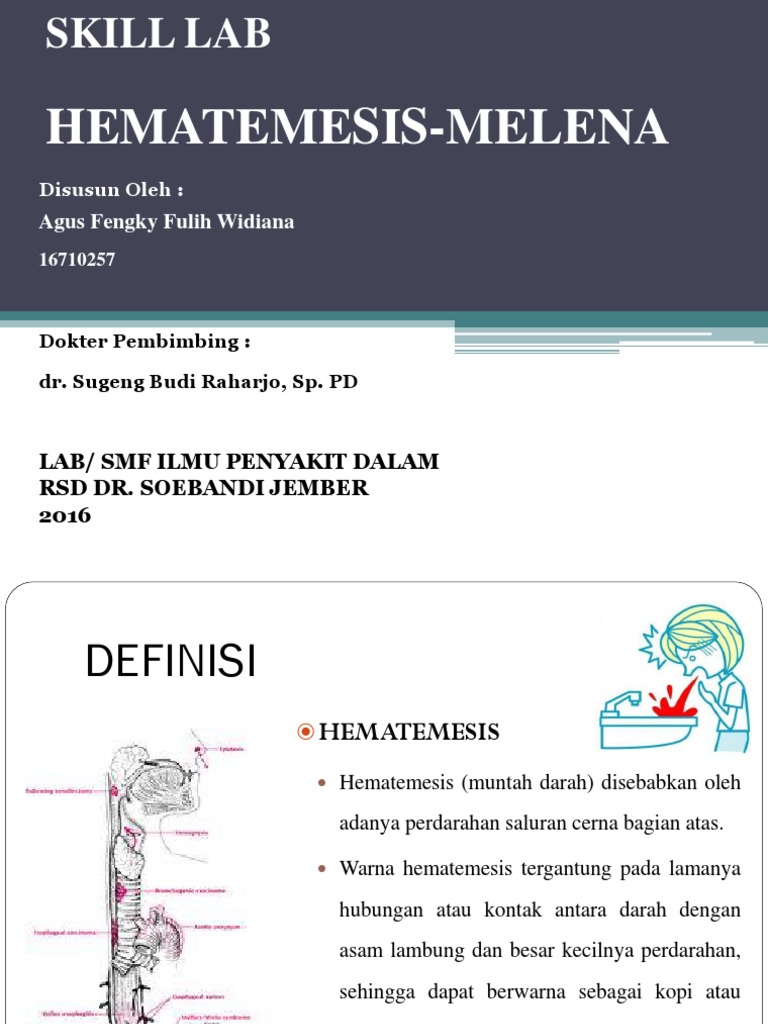 Skill Lab Hematemesis Melena PDF
