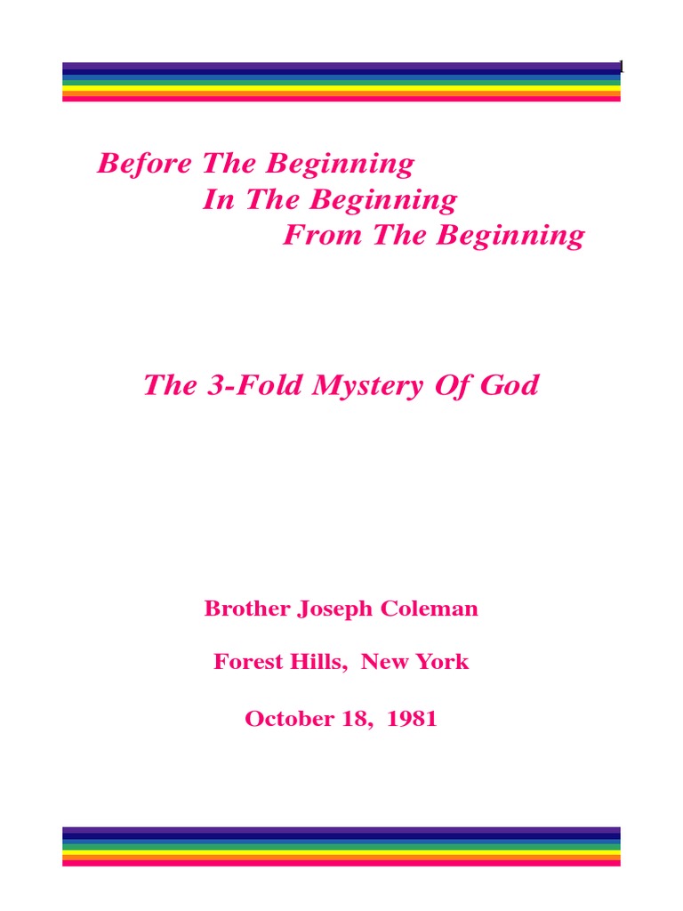 The 3-Fold Mystery of the Holy Spirit | PDF | God In Christianity | The ...