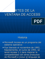 Partes de La Ventana de Access