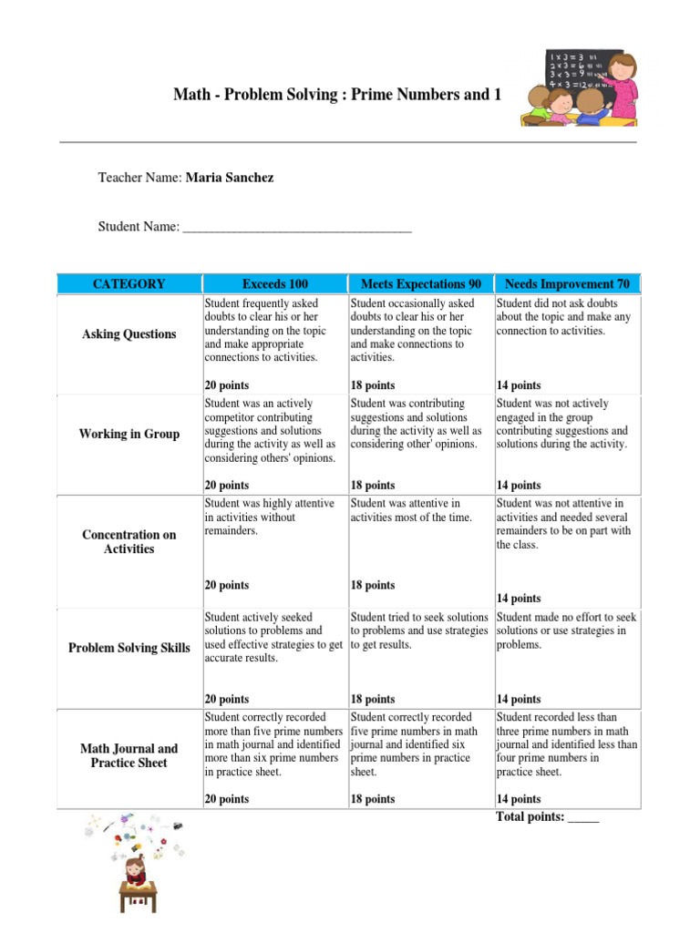 Math Rubric PDF Behaviorism Applied Psychology