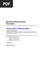 Business Requirements Document /: Project Name Module Name