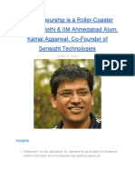 Entrepreneurship is a Roller-Coaster Ride - Says IIT Delhi & IIM Ahmedabad Alum, Kamal Aggarwal, Co-Founder of Sensight Technologies