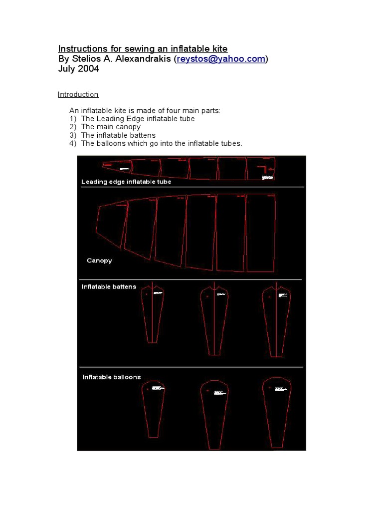 How to Sew an Inflatable Kite Guide | PDF | Seam (Sewing) | Sewing