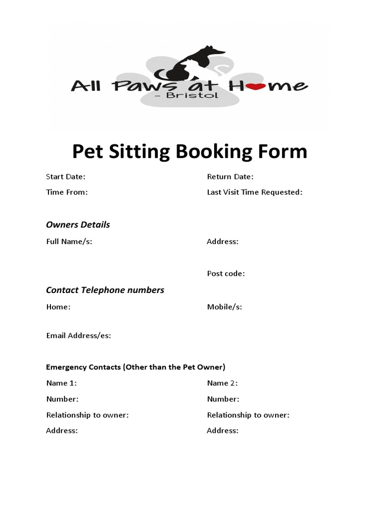 All Paws at Home T C New PDF Veterinary Physician Pet
