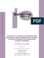 El Derecho a La Intimidad Del Trabajador Como Restriccion Al Poder Subordinante Del Empleador