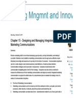 MRKTNG MNGMNT and Innovation - Chapter 15 - Designing and Managing Integrated Marketing Communications