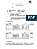 Plan Anual de Trabajo Del Comité de Tutoría y Orientación Educativa Cajamarquilla