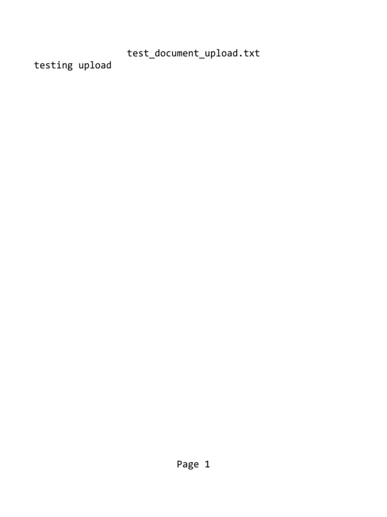 Document Upload Testing Guide | PDF