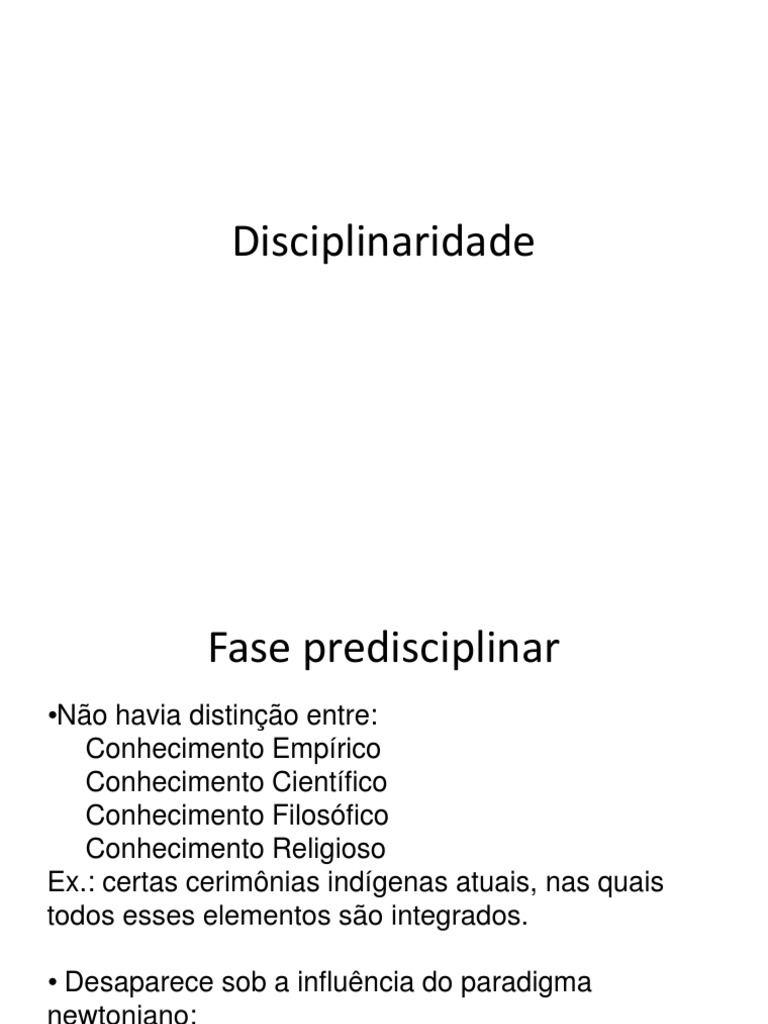 Disciplinaridade e suas Dimensões | PDF | Interdisciplinaridade ...