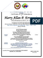 Harry Allan P. Errasquin: Certificate of CPD Attendance