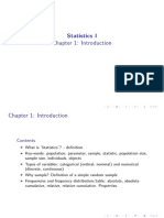 Statistics I Chapter 1: Introduction