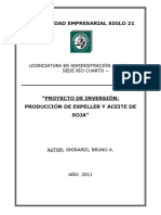 TFG - Proyecto de Inversion. Produccin de Expeller y Aceite de Soja