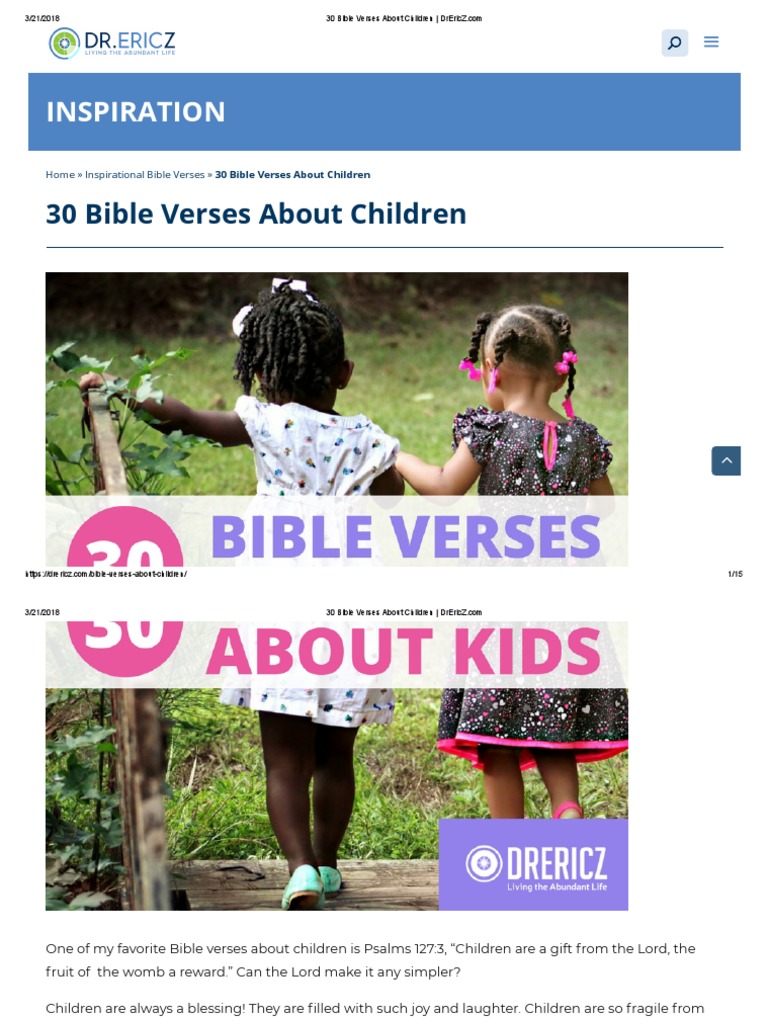 30 Bible Verses About Children | PDF | Jesus | Epistle To The Romans