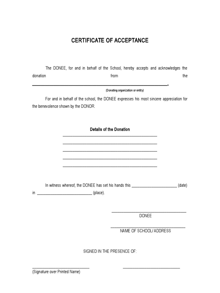 Image 6 for Certificate Of Acceptance Template