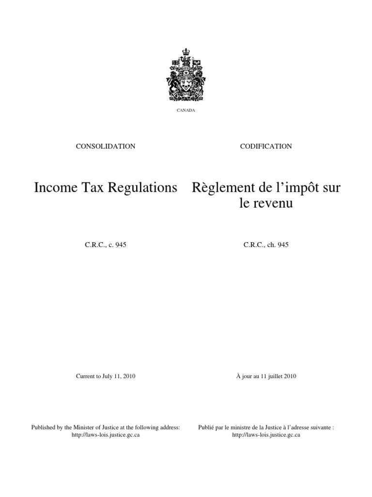 Income Tax Regulation C.R.C., - C | PDF