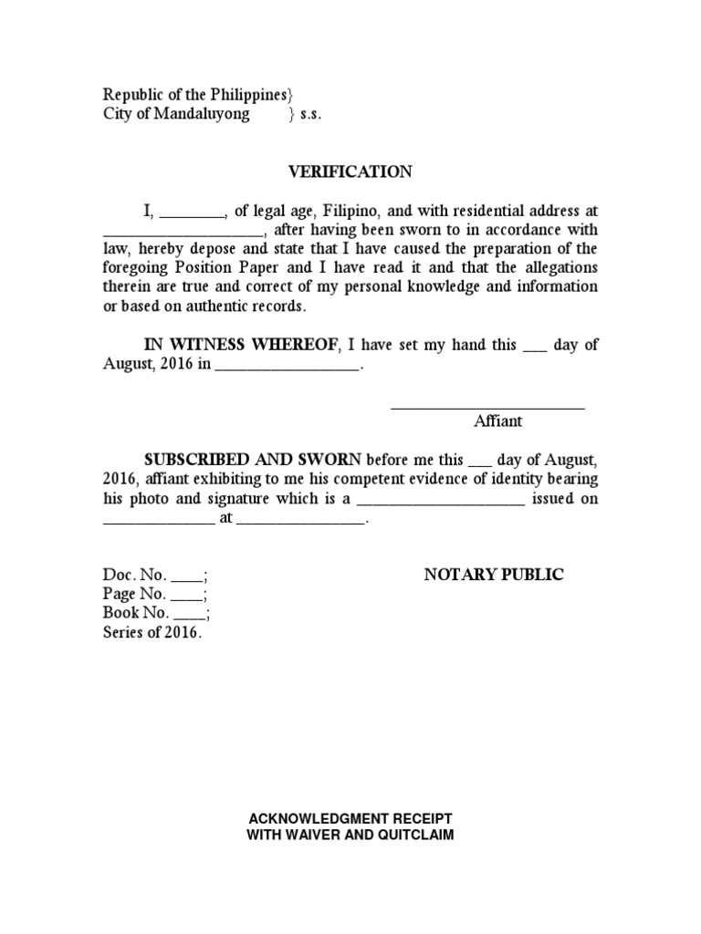 Notarized Quitclaim and Acknowledgment | PDF | Notary Public | Common Law