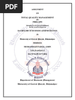 Total Quality Management IN Phillips: Assignment ON