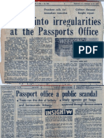 Ptob e Int o Irregularities Passports Offic E: at The