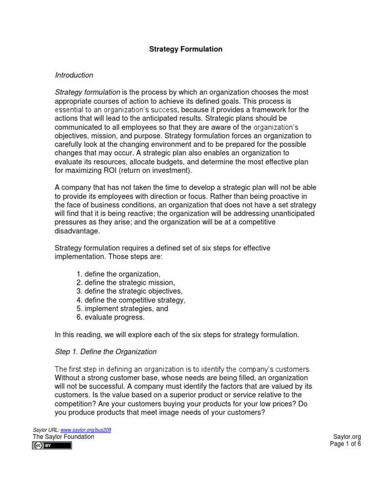 S Strategy Formulation PDF | PDF | Strategic Management | Strategic ...