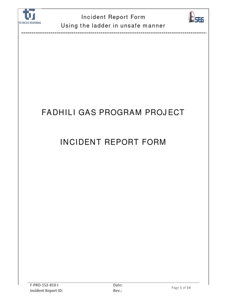 Unsafe Ladder Incident Report | PDF | Personal Protective Equipment | Risk