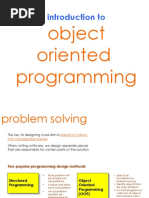 Object Oriented Programming: Introduction To