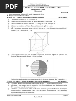Mate Info Ro 4368 Evaluare Nationala 2018 Matematica Subiecte De Rezerva