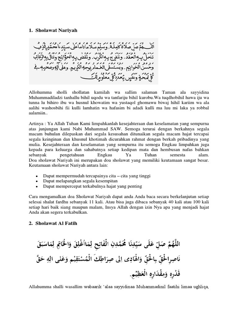 1 Sholawat Nariyah